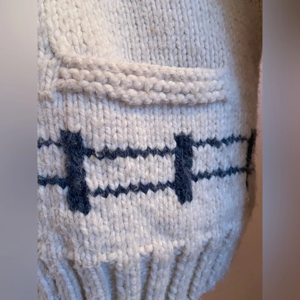 RARE Vintage HandKnit Mary Maxim Pattern Project Hail Mary Curling Sweater - Picture 8 of 11